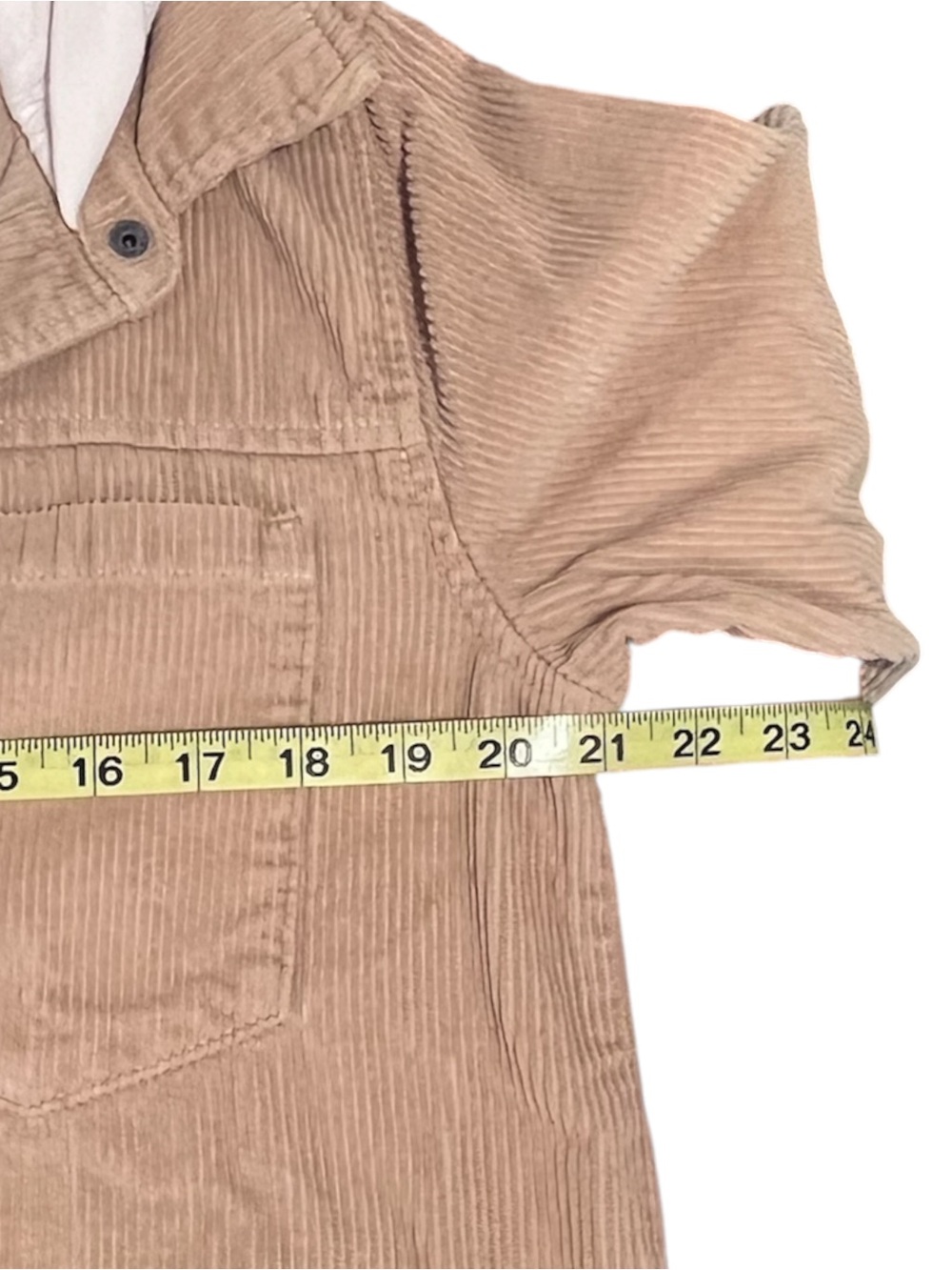 Hollister Hooded Corduroy Shacket Jacket Tan Snap Front Women’s Small - Picture 7 of 8